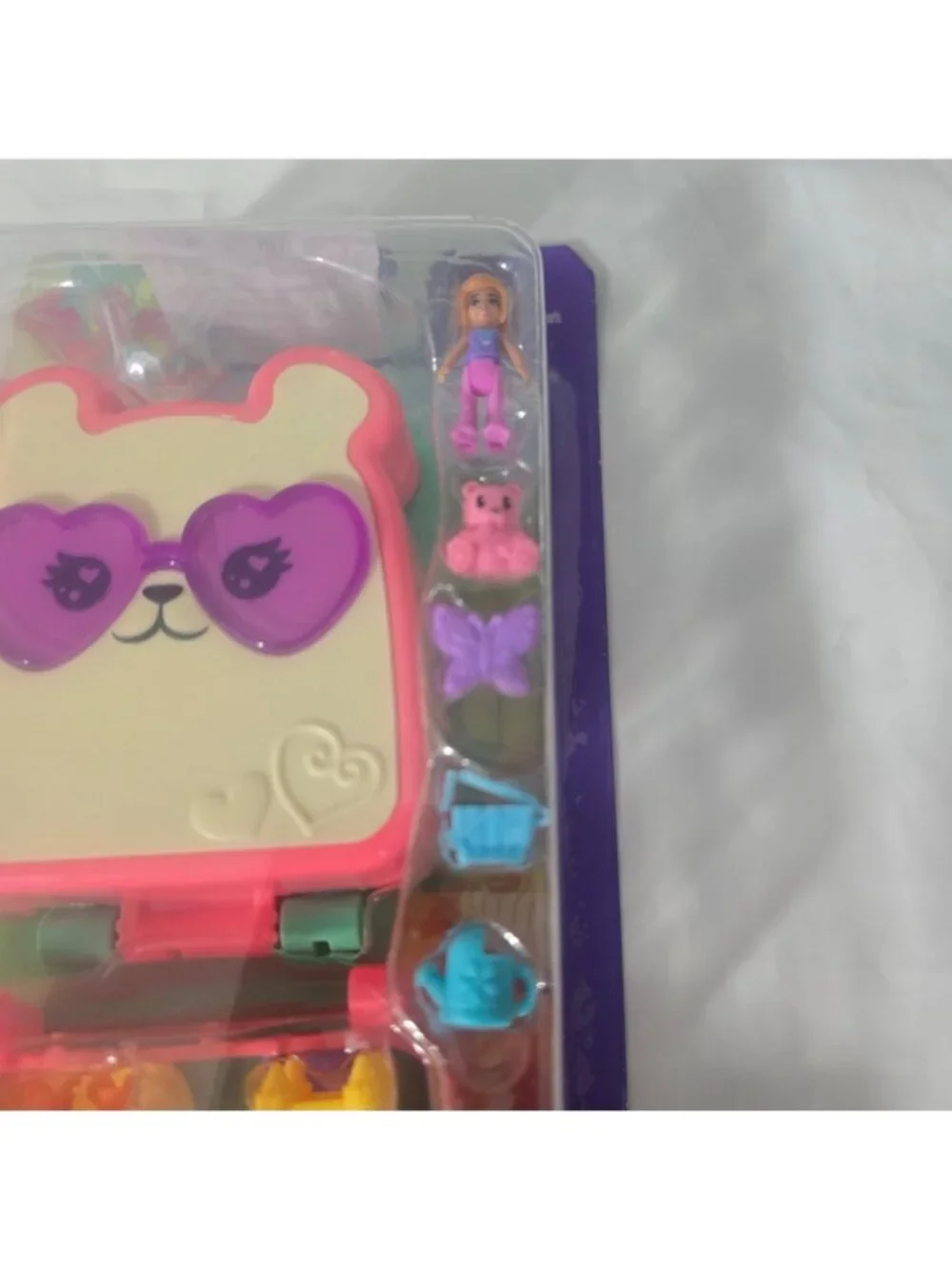 Mattel Polly Pocket Cutie Bear Picnic Mini Playset Kids Pet & Food Theme NEW